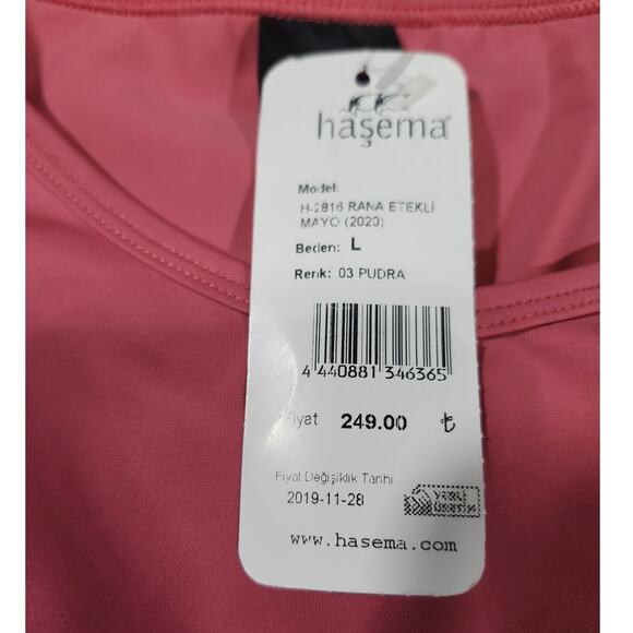 Hasema Modest Swim Dress Size 8/10 Pudra Pink Layered Flounce Hem Conservative - Picture 7 of 8